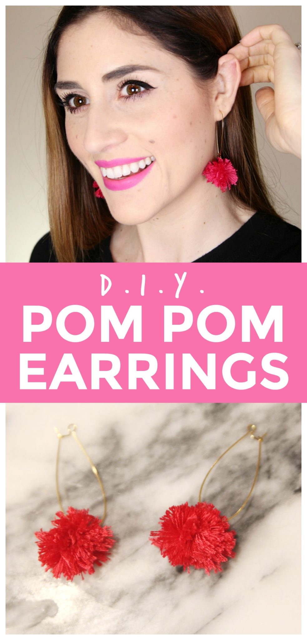 DIY Pom Pom Earrings | How to Make fun pompom earrings