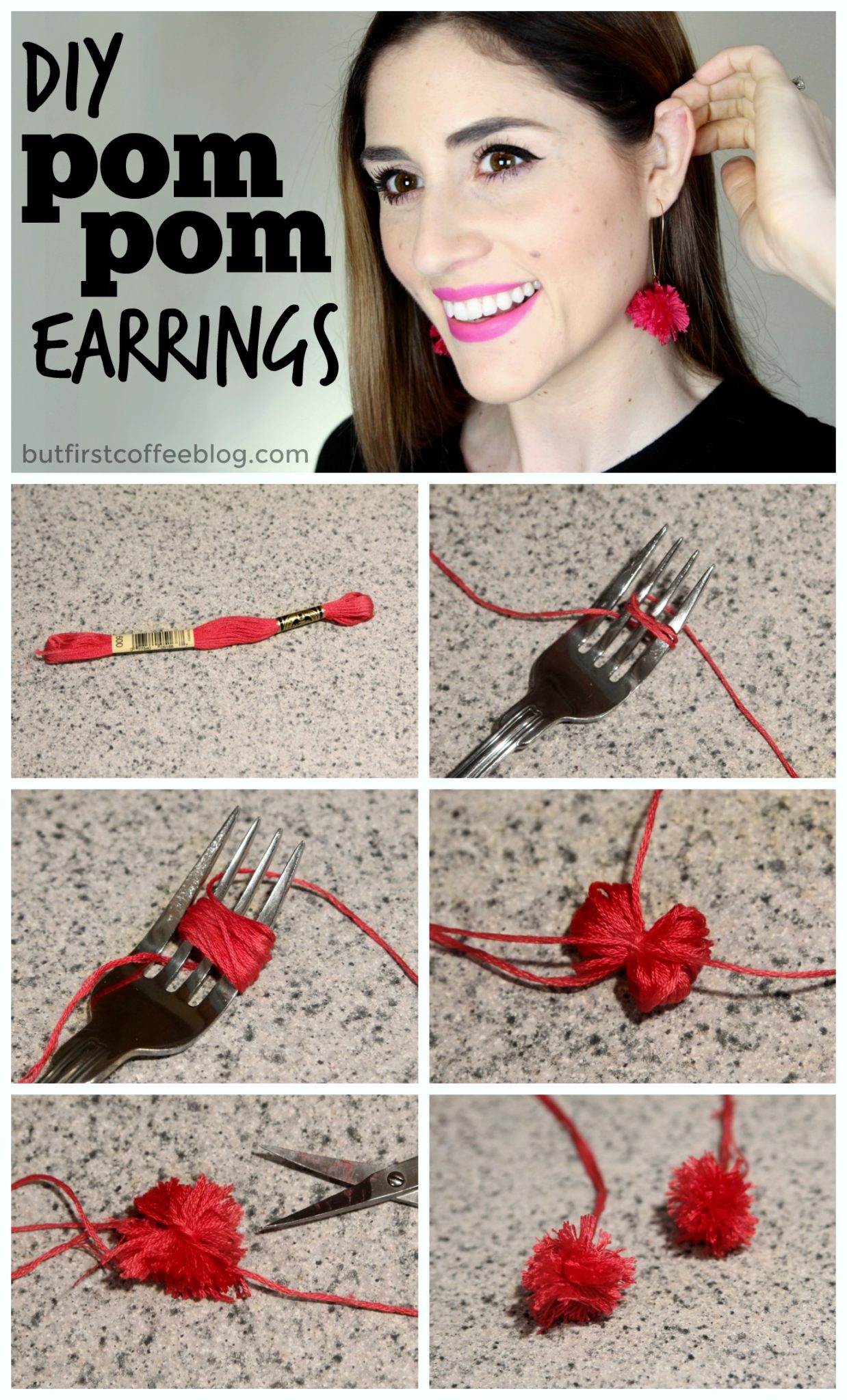 DIY Pom Pom Earrings | How to Make fun pompom earrings