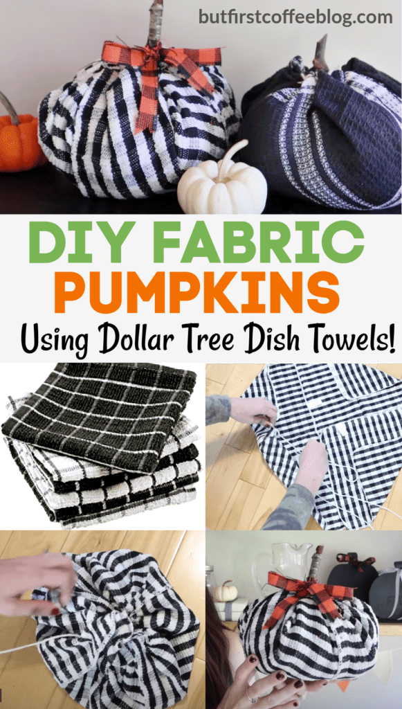 DIY Fabric Pumpkins from Dollar Tree Dish Towels